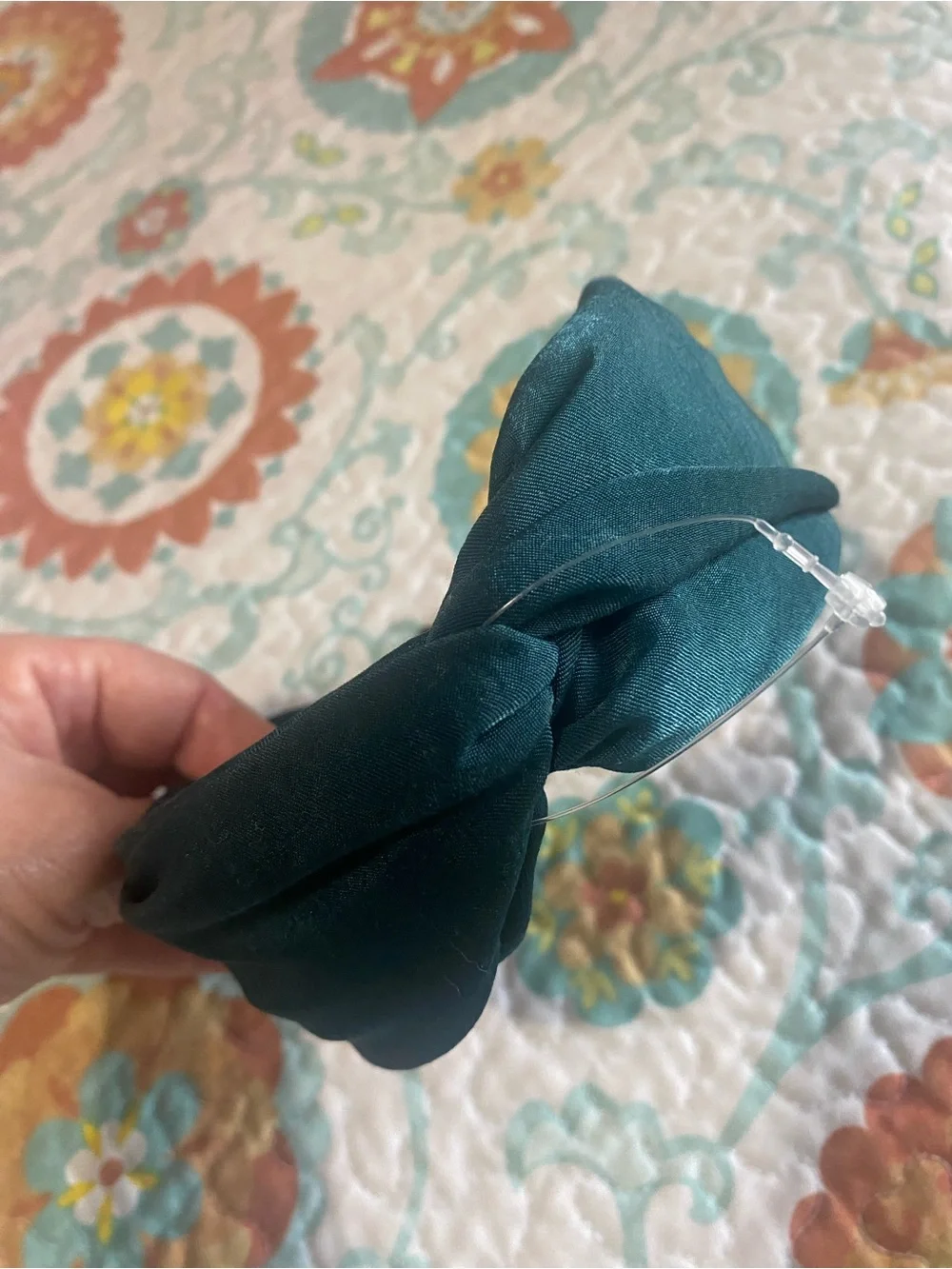Teal Satin Knotted Headband - Women Accessories